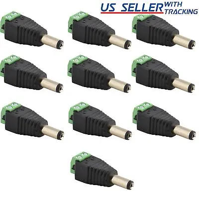 (10-pack) Male DC Power Adapter Plug 5.5 X 2.1 Mm For LED Strip Light • $4.99