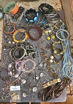 Jewelry Lot Vintage To Modern 60+ Pieces Wearable Necklaces Bracelets Earrings • $24.50