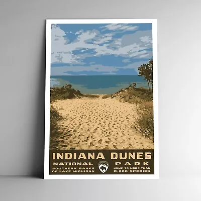 Indiana Dunes National Park Travel Poster / Postcard Indiana USA Multiple Sizes • $11.99