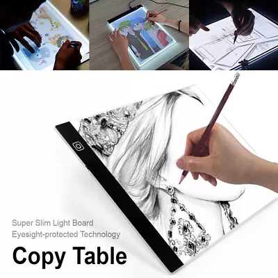 A4 LED Drawing Tracing Board Light Box Tattoo Art Stencil Thin Lightbox Pad UK • £11.63