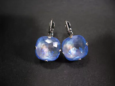 MARIANA EARRINGS SWAROVSKI CRYSTALS ROUND Periwinkle Blue Gift Valentine's Day • $64