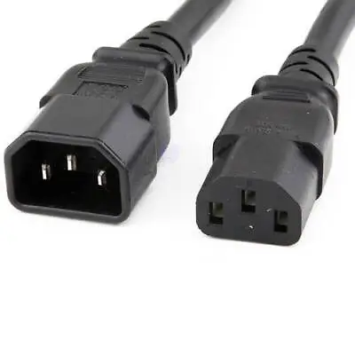 Power Extension Cable IEC Male To Female Kettle Lead C14/C13 5m • £8.99