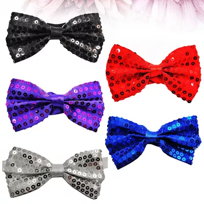 5PCS Sequin Bow Tie Pre-tie Bow Ties For Photo Masquerade (5 Colors) • £8.89