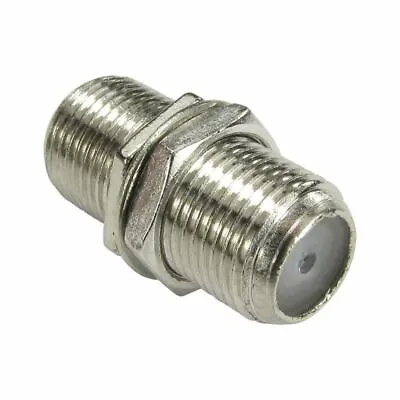 F Plug Type Female To Female Screw Coupler Connector With WASHER & NUT 10 PACK • £5.92