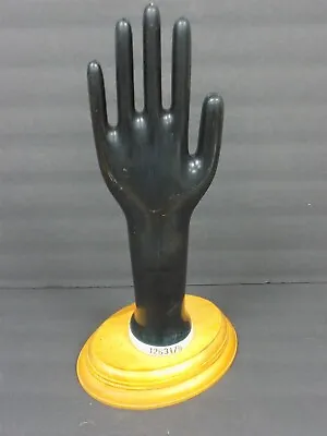 Old Industrial Black Porcelain Glove Display Hand Mold Size 7 1/2 Jewelry • $40