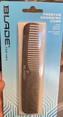 Blade For Men Stainless Steel Premium Grooming Comb With Travel Pouch • $7.99