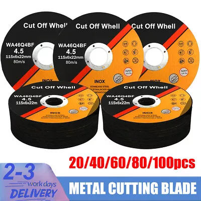 50/100pcs 115mm 4.5  Metal Cutting Blade Disc Stainless Steel Angle Grinder UK • £7.99
