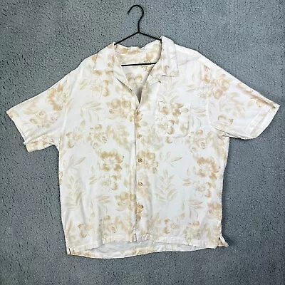 Ocean & Coast Hawaiian Shirt Mens XL White Floral Tropical Vacation Button Up • $8.99