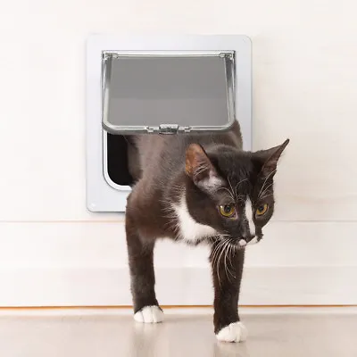 £6.29 • Buy Pet Door 4 Way Locking Small Medium Large Dog Cat Flap  Magnetic  Frame