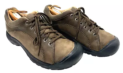 Keen Mens Briggs Hiking Shoes Brown Baseball Stitch Leather Low Top 12M • $33.99