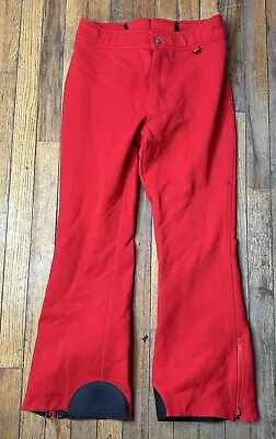 Vtg 70s 80s Womens Ski Cevas Snow Suit Pants Red Stretch Apres Retro Mod Medium • $15