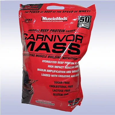 MUSCLEMEDS CARNIVOR MASS (10 LB) Beef Protein Isolate Gainer Amino Bcaa • $84.95