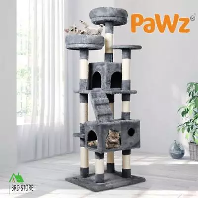 PaWz Cat Trees Scratching Post Scratcher For Large Cats Tower House Grey 140cm • $90