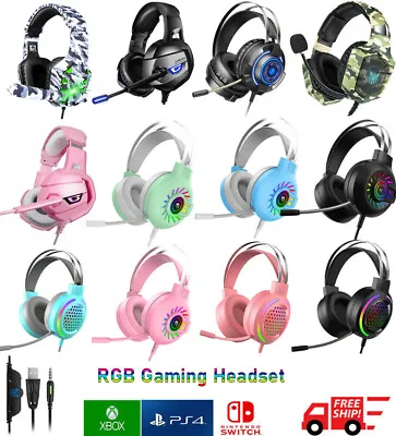 3.5mm Gaming Headset With Mic Headphone For PC Laptop Mac Nintendo PS4 Xbox One • $32.99