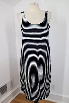 NWT White Company London US 2 Blue White Stripe Cotton Tank Midi Dress Label • $39.99