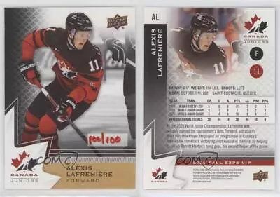 2020 Fall Expo VIP Team Canada Juniors Red /100 Alexis Lafreniere #AL Rookie RC • $56.89