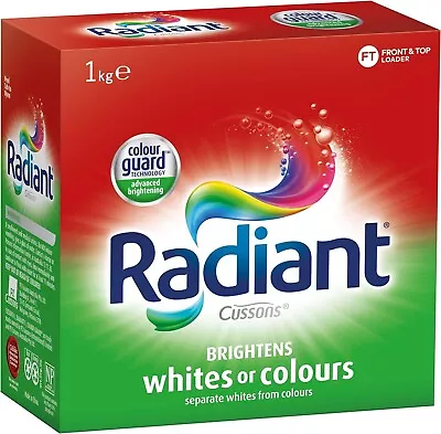 3x Radiant Washing Powder Laundry Detergent For Whites Or Colours 1kg (Pack Of 3 • $49.79