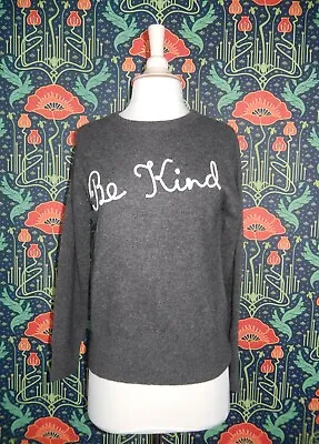 Magaschoni 100% Cashmere Gray Be Kind Sweater Pullover Nwt S • $52.49