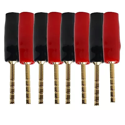 8pcs 2mm Banana-Plug 4N Oxygen Pure Copper Old Speaker-Cable Plug Red  Black • $10.63