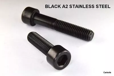 M4 M5 M6 M8 M10 Black A2 Stainless Steel Socket Cap Screws Bolts Din 912 • £3
