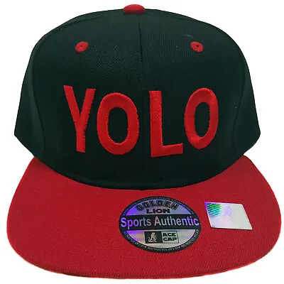 $14.99 • Buy YOLO Two Tone Black/Red Snapback Cap