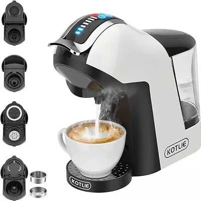 KOTLIE Espresso 5 In1 Coffee Machine For Nespresso Original/Dolce (WHITE) • £99