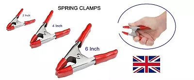 SMALL MEDIUM LARGE Metal Strong SPRING CLAMPS Woodworking Clips PVC Coated Ends  • £2.99