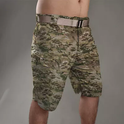 Mens Tactical Shorts Waterproof Cargo Shorts Multi Pockets Hiking Fishing Pants • $18.99