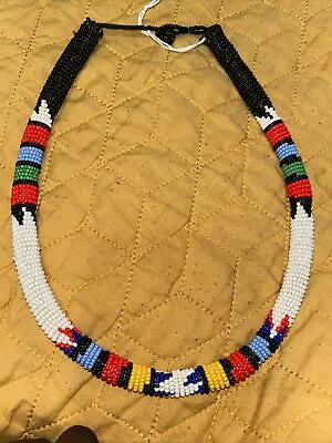 Vintage Handmade African Zulu Maasai Crochet Rope Bead Necklace As Pictured • $99.99