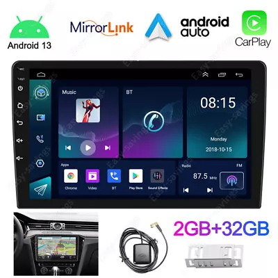 Double 2DIN 10.1  Android 13 Car Stereo Radio Carplay GPS Navi WIFI MP5 Player • $59.42