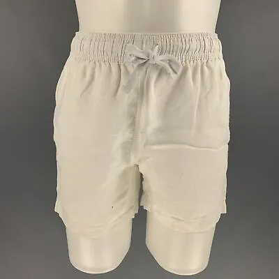 VENROY Size S White Linen Drawstring Shorts • $54.50