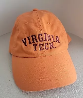Virgina Tech Hokies Adjustable Strapback Womens Hat Cap Spell Out Peach/Orange • $14.95