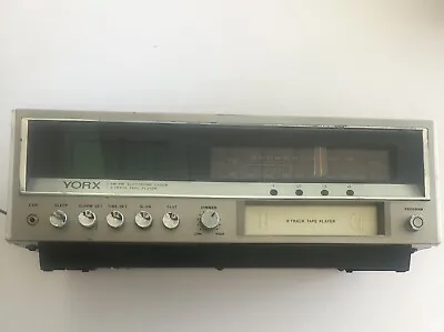 Vintage  Yorx R5180 AM-FM Electronic Clock 8-Track Tape Player • $49