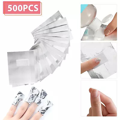 500PCS Aluminium Foil Nail Wraps Art Soak Off Gel Polish Remover Cleaner Cotton • $14.98