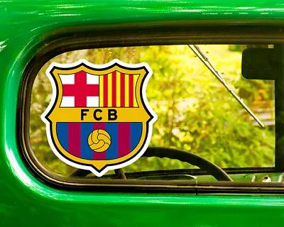 2 FC BARCELONA SOCCER STICKER Decal Bogo For Car Bumper Free Shipping Window • $3.95