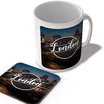 London Night Landscape - England - Mug And Coaster Set • £12.99