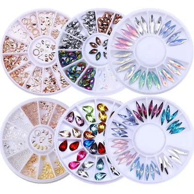 3D Nail Art Decoration Wheel Rose Gold Rivet Resin Jelly Rhinestones Beads Studs • $1.45