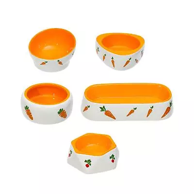 No Spill Rabbit Feeder Bowl Hamster Ceramic Bowl Food Dispenser Drinker Food • £12.43