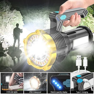 £4.99 • Buy High Powered LED Flashlight Super Bright Torch USB Rechargeable Work Lamp. UK