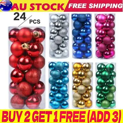 24PCS Christmas Decorations Baubles Xmas Tree Balls Party Wedding Ornament AU❤️ • $11.79