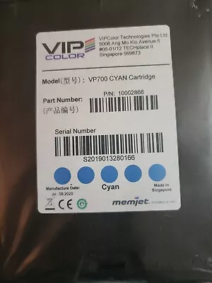 5 New VIP Color Memjet Vp700  Cyan Cartridge 10002866 • $325