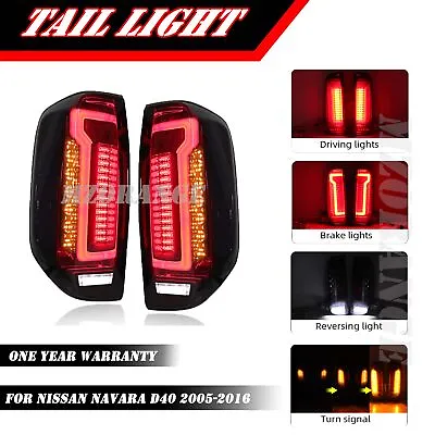 $188.99 • Buy 2x Sequential Smoked LED Rear Tail Light Lamp For Nissan Navara D40 2005-2016 AU
