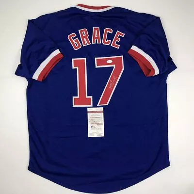 Autographed/Signed MARK GRACE Chicago Blue Baseball Jersey JSA COA Auto • $124.99