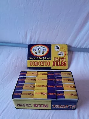 Vintage Toronto Bulbs Advertising Tin & 12 Boxes Cycle Dynamo Radio Panel Torch • $56.83