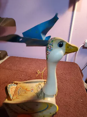 Vintage 1964 Fisher Price Mother Goose With Scarf Pull Toy (Honks And Waddles) • $20