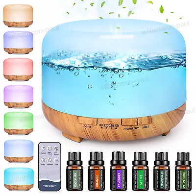 500ml LED Ultrasonic Mist Humidifier5 In 1 Aromatherapy Essential Oil Diffuser • $27.99