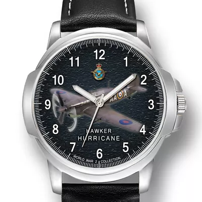 Hawker Hurricane Aircraft Raf Ww2 Mens Gents Wrist Watch Birthday Gift Engraved • £29.99