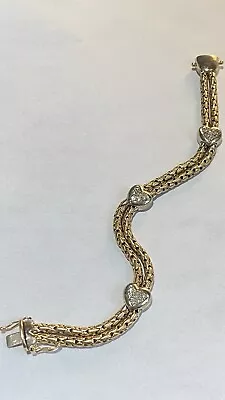 Vintage 14k Gold Diamond Heart Bracelet  • $1890