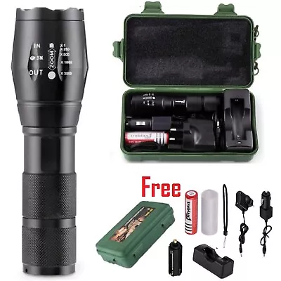 XML-T6 Tactical LED Torch Flashlight Super Bright Camping Zoomable Torch Outdoor • $25.99