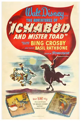 Sleepy Hollow - Ichabod Crane - Mr. Toad - 1949 - Disney Cartoon - Movie Poster • $24.99